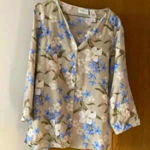 Liz Claiborne button front shirt. 100% linen.